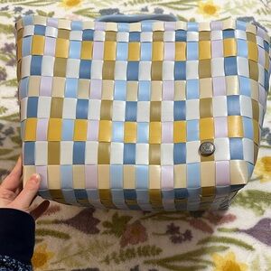 Multicolor Woven Handed By Tote Bag